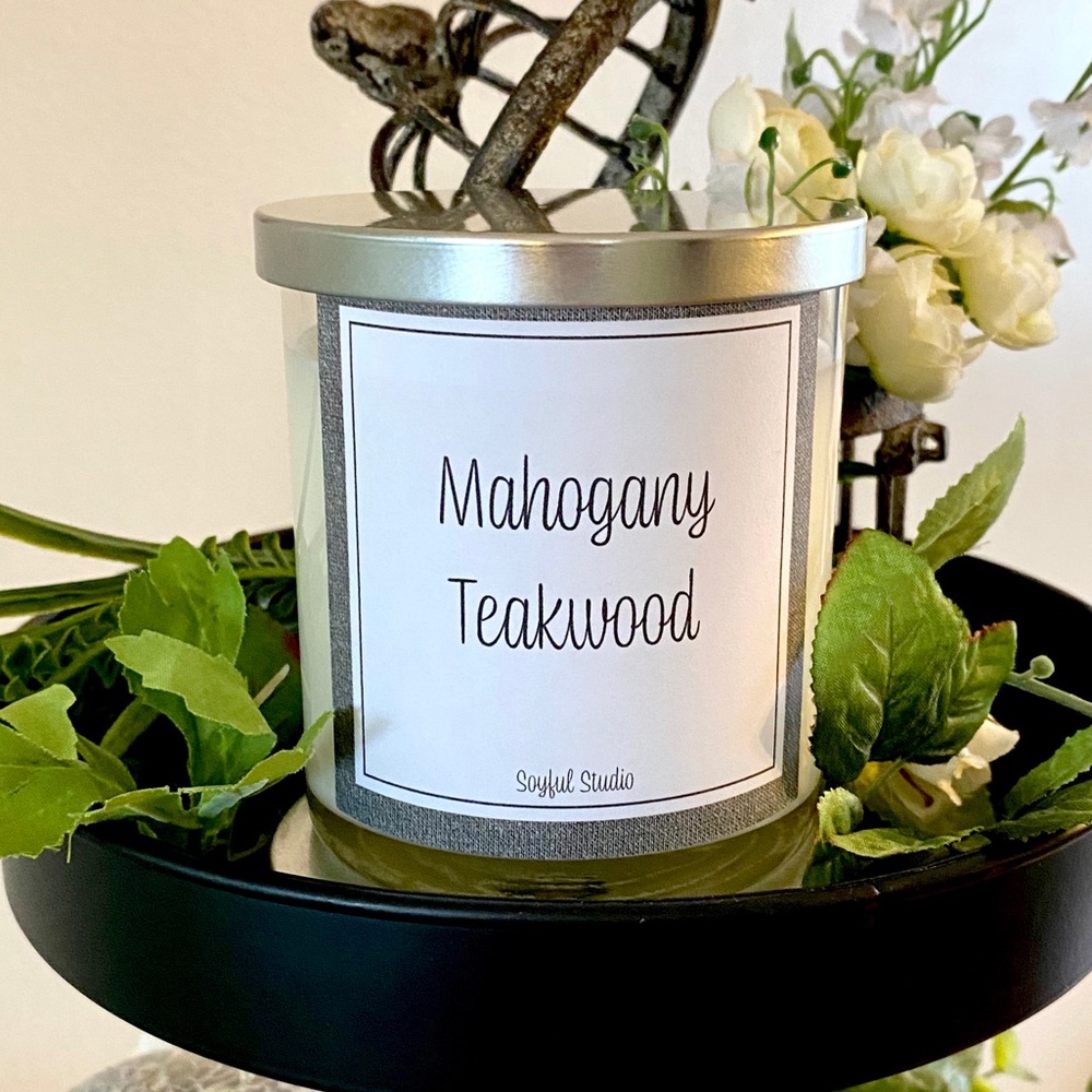 Mahogany Teakwood soy candle